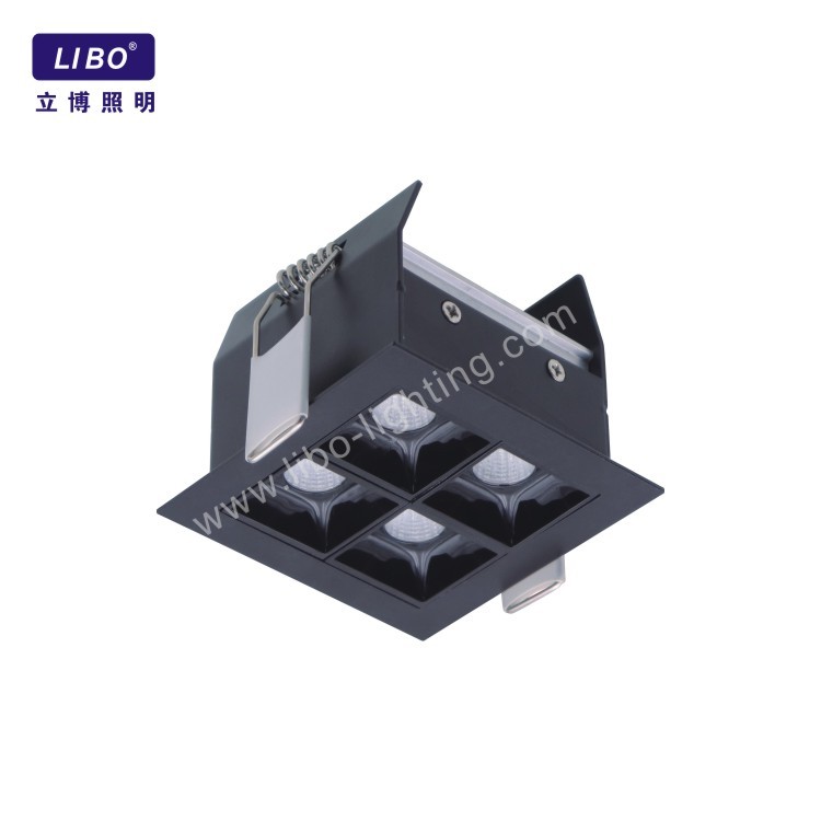 Indoor Recessed Aluminum Fixture Black Downlight