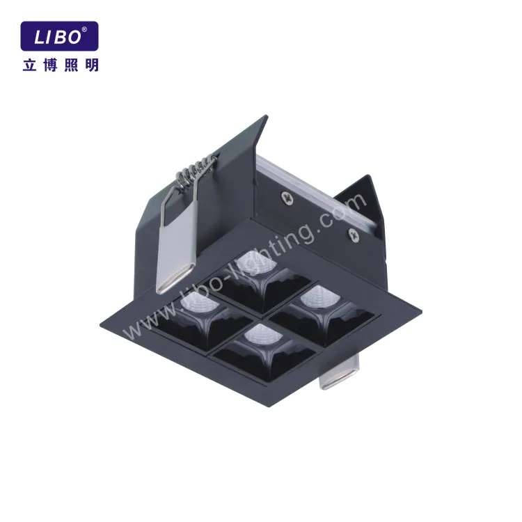Apparecchio da incasso per interni in alluminio Downlight nero