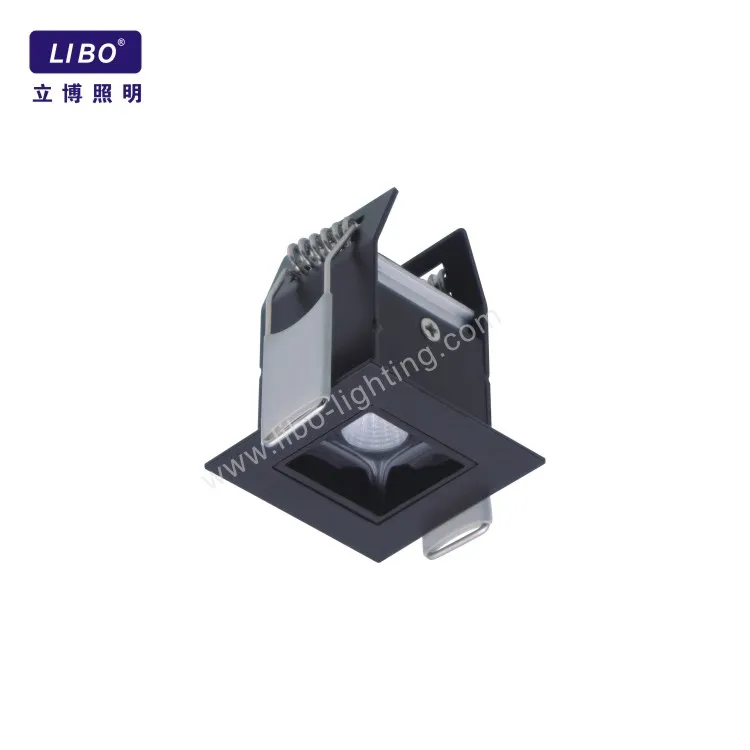 Apparecchio da incasso per interni in alluminio Downlight nero