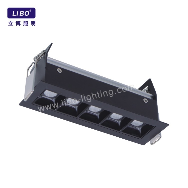 Indoor Recessed Aluminum Fixture Black Downlight