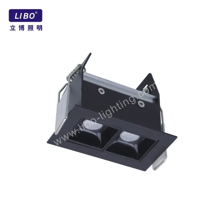 Apparecchio da incasso per interni in alluminio Downlight nero