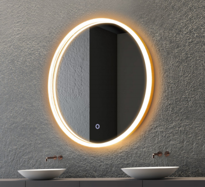 Lustro podświetlane w kolorze srebrnym LED Circle Cooper Free