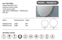 LED Circle Cooper Free Silver Bakgrundsbelyst Spegel