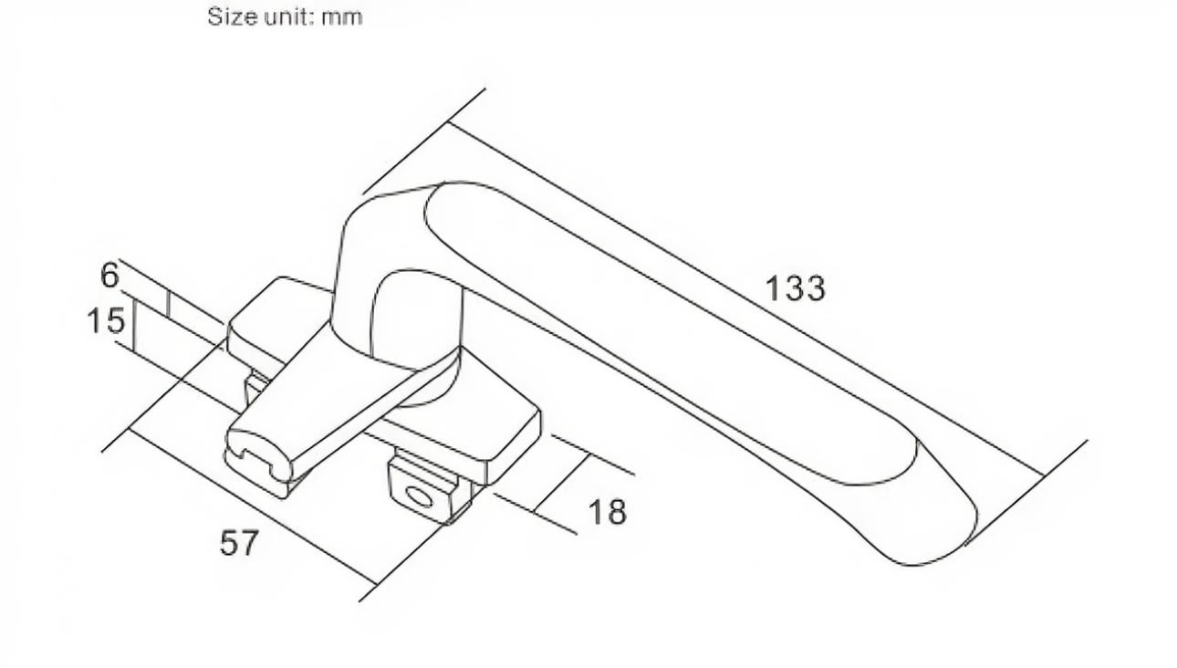 Square Window Handle Aluminum Alloy Window Hardware