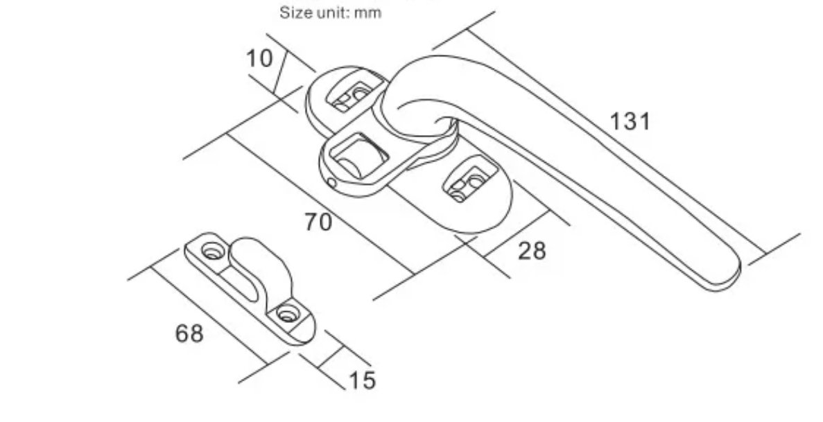 Black Casement Pull Window Handle