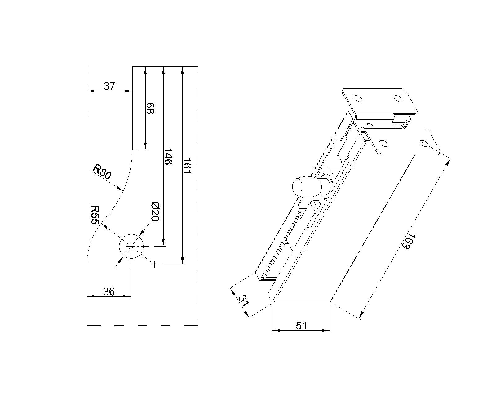 glass door clip alloy inner core