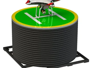 Celemek drone keseimbangan diri dengan platform gerak 3DOF di laut