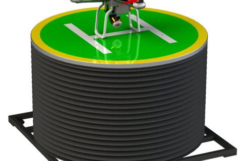 Self balance drone apron with 3DOF motion platform on the sea