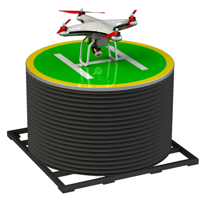 Self balance drone apron with 3DOF motion platform