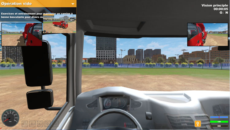 Dump truck training simulator