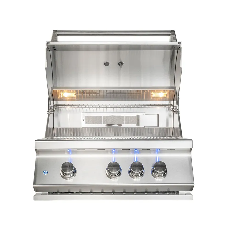 Brûleur en acier inoxydable coulé de 28 po à 3 brûleurs Grille de barbecue intégrée CBB3