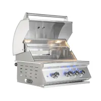 Brûleur en acier inoxydable coulé de 28 po à 3 brûleurs Grille de barbecue intégrée CBB3