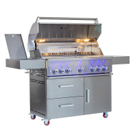 42-Zoll-BBQ-Grill mit 5 Brennern aus Edelstahlguss und Seitenbrenner CBF500CDC