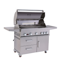 42-Zoll-BBQ-Grill mit 5 Brennern aus Edelstahlguss und Seitenbrenner CBF500CDC