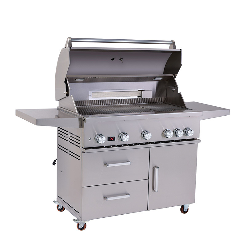 42-Zoll-BBQ-Grill mit 5 Brennern aus Edelstahlguss und Seitenbrenner CBF500CDC