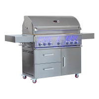 42-Zoll-BBQ-Grill mit 5 Brennern aus Edelstahlguss und Seitenbrenner CBF500CDC