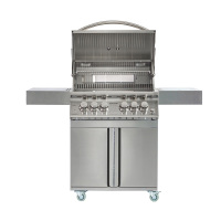 Barbecue de 28 po à 3 brûleurs en acier inoxydable moulé avec brûleur latéral CBF3DD