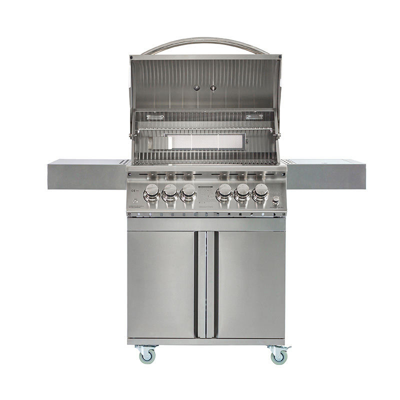 Barbecue de 28 po à 3 brûleurs en acier inoxydable moulé avec brûleur latéral CBF3DD