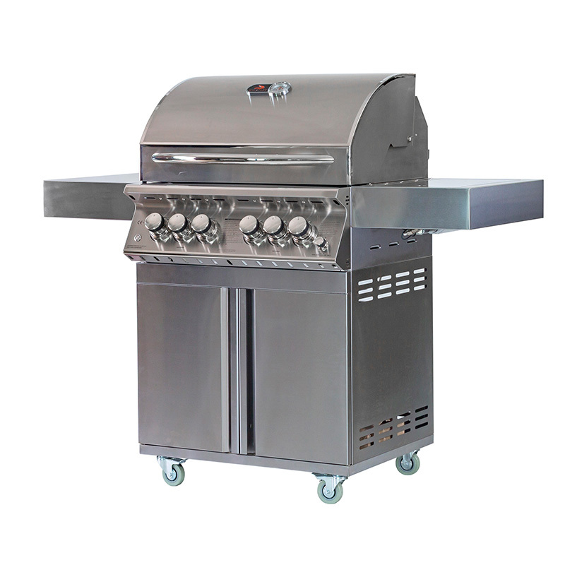 Barbecue de 28 po à 3 brûleurs en acier inoxydable moulé avec brûleur latéral CBF3DD