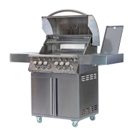 Barbecue de 28 po à 3 brûleurs en acier inoxydable moulé avec brûleur latéral CBF3DD