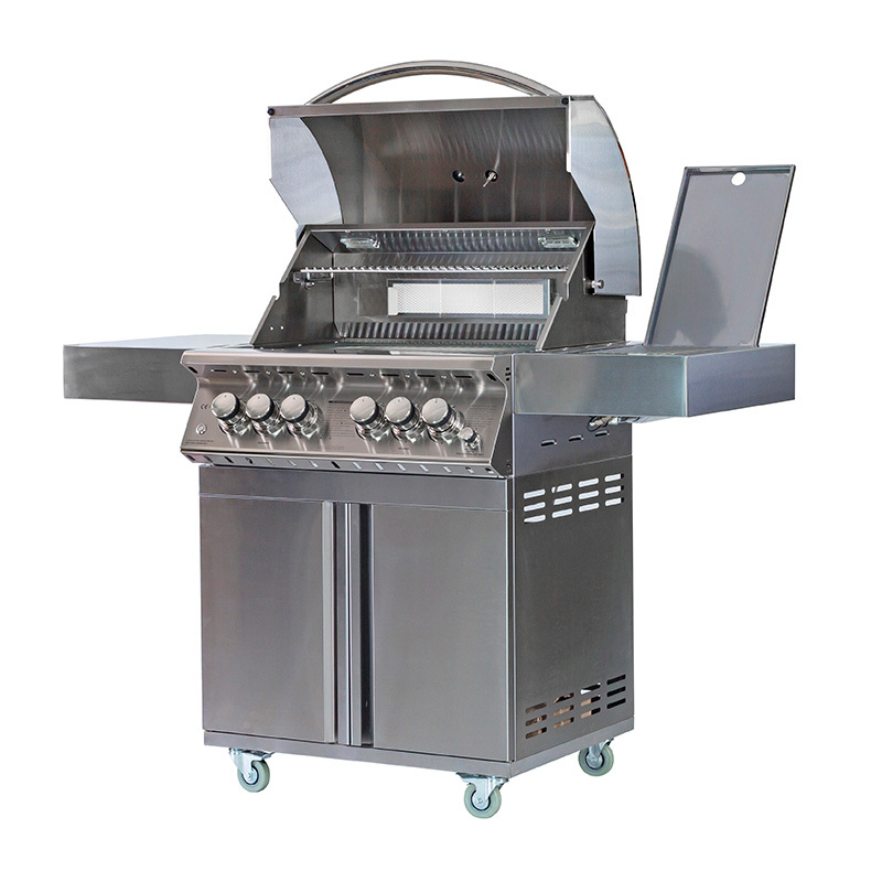 Barbecue de 28 po à 3 brûleurs en acier inoxydable moulé avec brûleur latéral CBF3DD