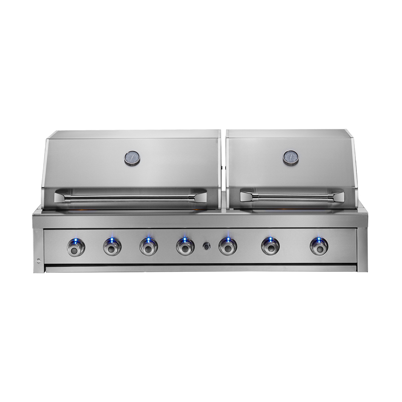 Barbecue encastrable en acier inoxydable à double hotte à 6 brûleurs CBU-601(DH)-B