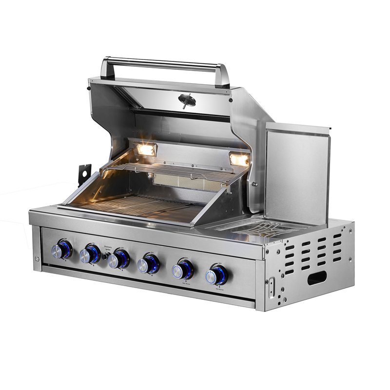 Gril à gaz intégré à 4 brûleurs avec brûleur latéral et brûleur infrarouge CBU-411-B