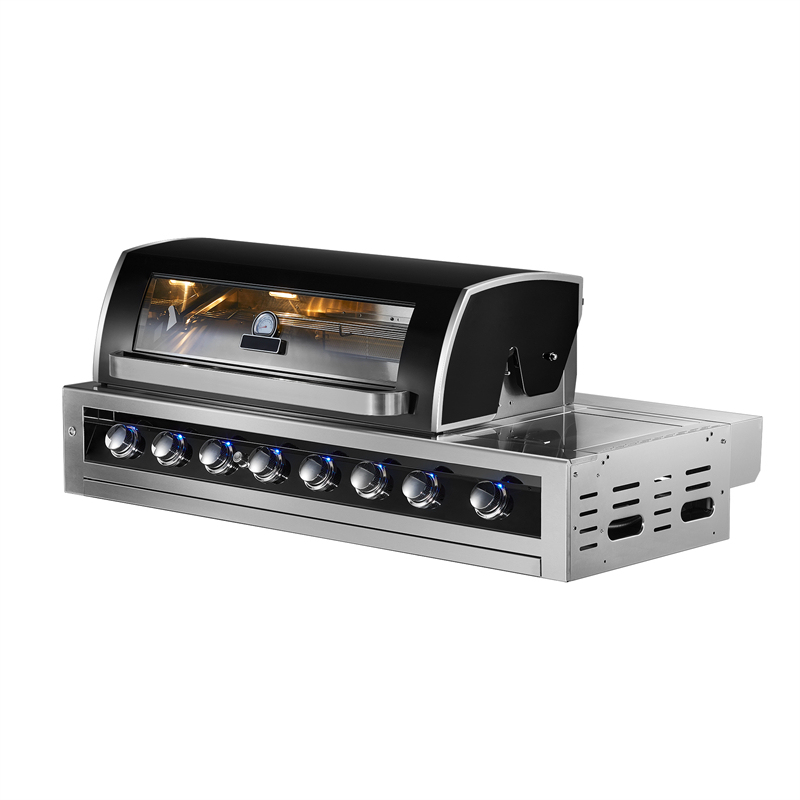 6 brænder sort rustfrit stål indbygget BBQ CBM Series