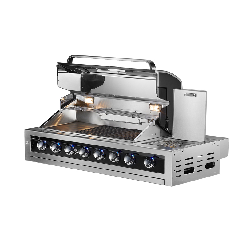 6 brænder sort rustfrit stål indbygget BBQ CBM Series