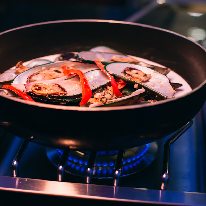 موقد مدمج مزدوج الجانب لجزيرة الشواء CBADSB-B