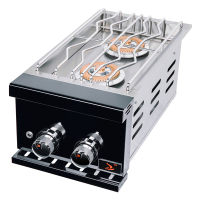 Black SS double side burner with Lid CBAPDSB-B