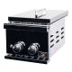 Black SS double side burner with Lid CBAPDSB-B