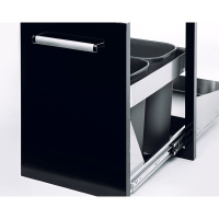 Black Trash Drawerr with 2 Cans CBATC CBATC-B