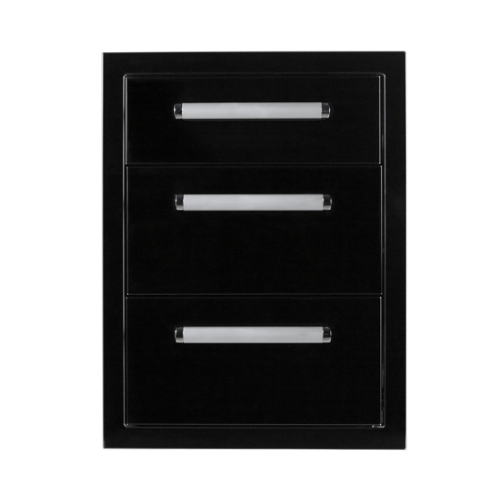 Dreifache Schublade aus schwarzem Edelstahl CBATD-B
