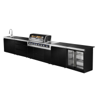 6 pits zwarte roestvrijstalen grill modulaire keuken CBM