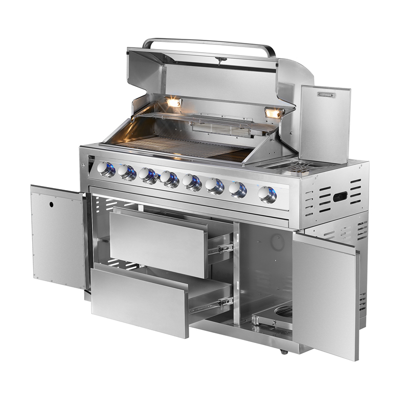 6 burner gas grill with glass viewing windows CBM