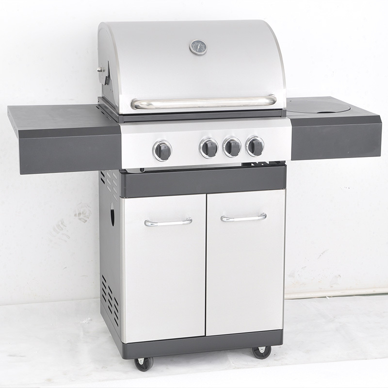 3 バーナー粉体塗装 &アンプ; ステンレス製自立型 バーベキュー (サイド バーナー 1 個付き) CBD-310BCB