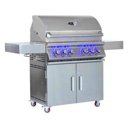 34-Zoll-BBQ-Grill aus gegossenem Edelstahl mit Seitenbrenner CBF4DDC