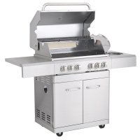 4 Burner Free Standing BBQ including 1 side burner CBD-411BC