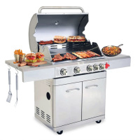 4 Burner Free Standing BBQ including 1 side burner CBD-411BC
