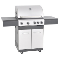 4-Flammen-Gasgrill aus Edelstahl mit Seitenbrenner CBD-411BCB