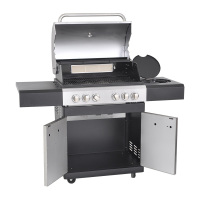 4-Flammen-Gasgrill aus Edelstahl mit Seitenbrenner CBD-411BCB