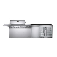 Cocina de exterior de acero inoxidable completamente recta independiente CB6