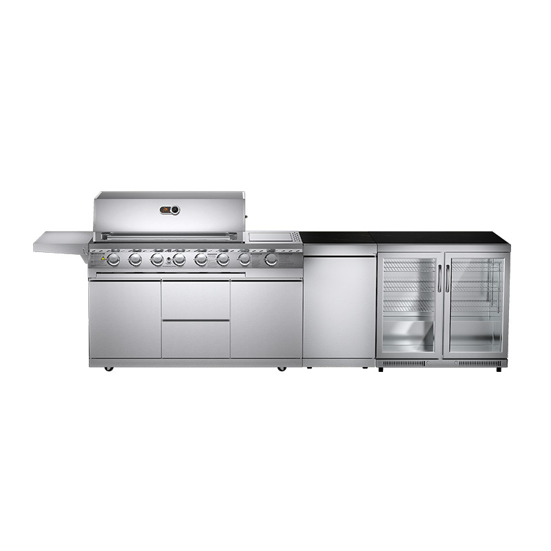 Cocina de exterior de acero inoxidable completamente recta independiente CB6