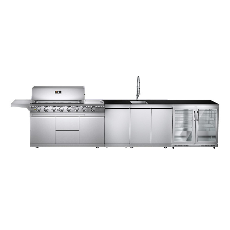 Cocina de exterior de acero inoxidable completamente recta independiente CB6