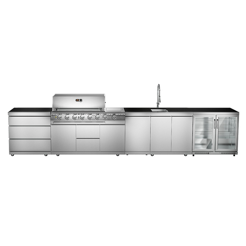 Cocina de exterior de acero inoxidable completamente recta independiente CB6