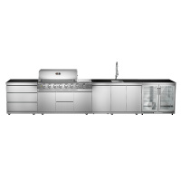 Cocina de exterior de acero inoxidable completamente recta independiente CB6