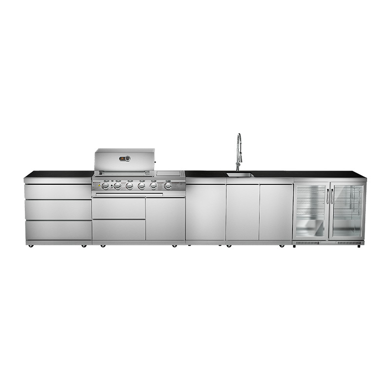 Cocina de exterior de acero inoxidable completamente recta independiente CB6