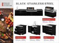 6 pits zwarte roestvrijstalen grill modulaire keuken CBM