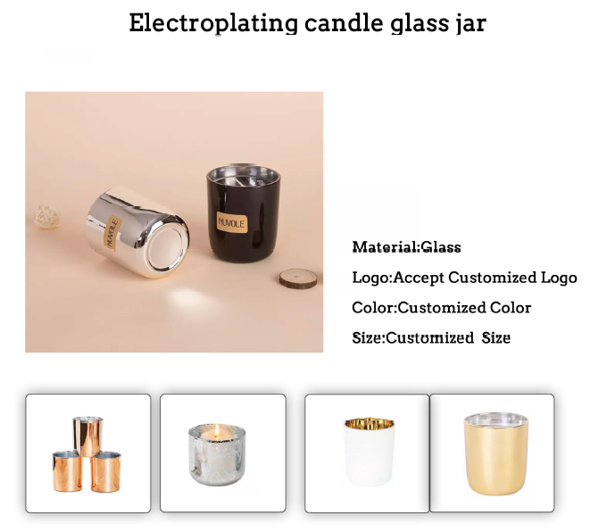 Electroplated candle glass jar